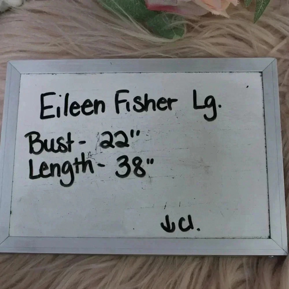 Eileen Fisher gray Merino wool with leather accent duster sweater size large - Picture 14 of 16